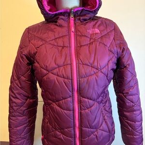 The North Face Magenta Quilted Hooded Jacket
